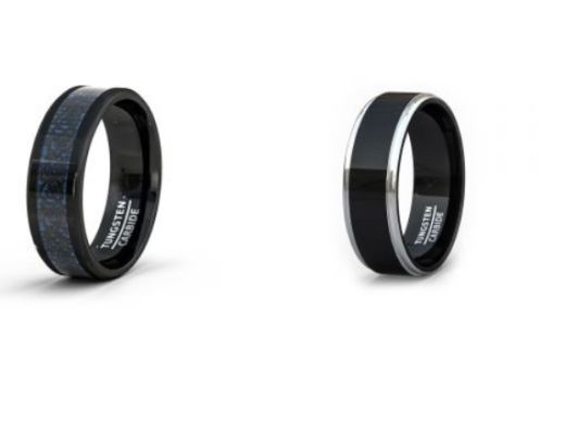 black tungsten wedding rings for men